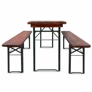 Mesa y bancas plegables para jardín